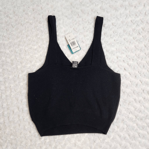 Roxy Black Crazy Glory Stretch Sweater Tank Top XL NWT (4208) - Picture 3 of 8